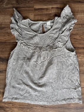 H&M Flutter Sleeve Pin Stripe Tank Top